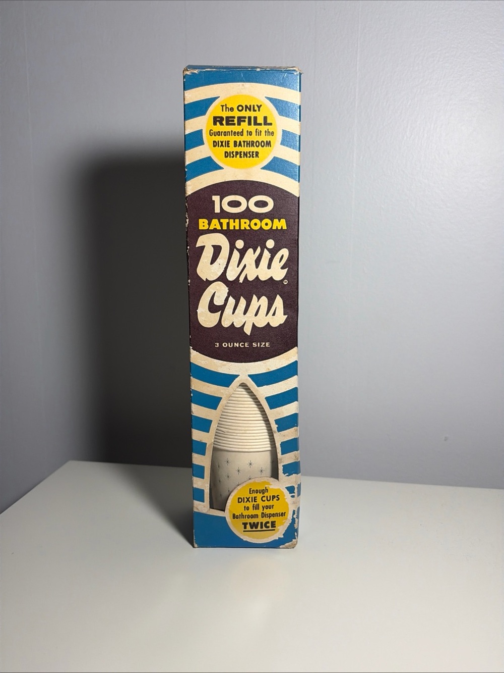 Vintage 1960's Dixie Bathroom Cup 3oz Dispenser Refill Antique Rare